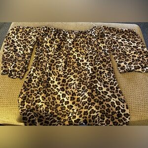 New N Forever Boutique Leopard Off The Shoulder Blouse